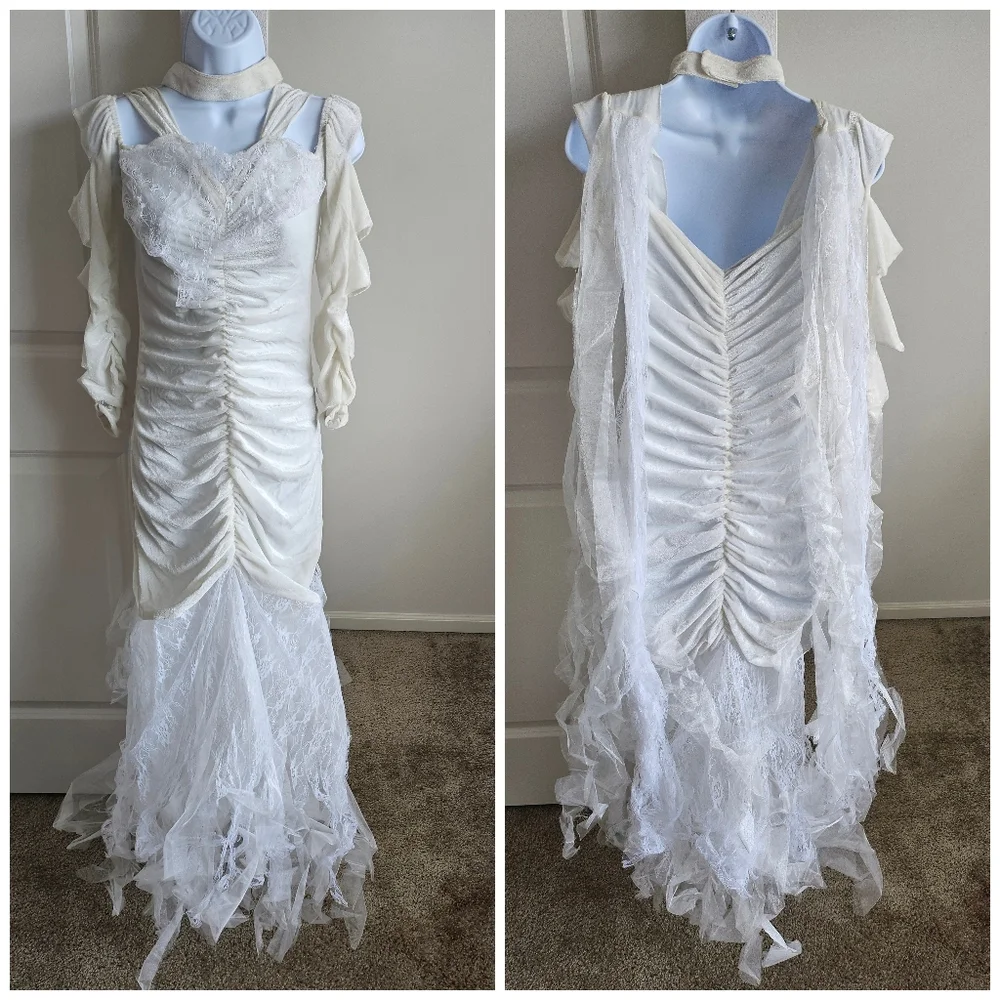 Fun Costumes Bride of Frankenstein Costum, Size Small With Choker - Picture 1 of 8